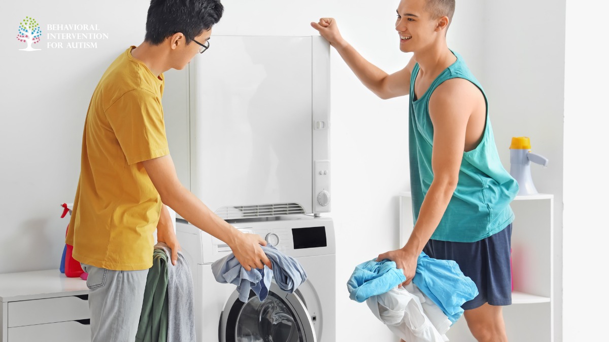 teaching autistic teens to do laundry